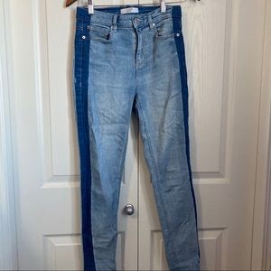 Dynamite Kate High Rise two tones blue jeans